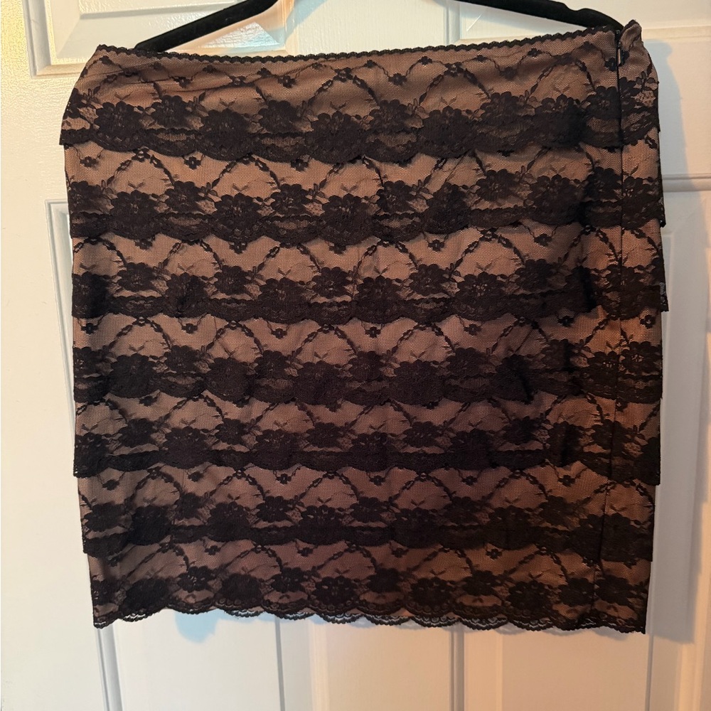 Forever 21 Blush and Black Lace Detail Top